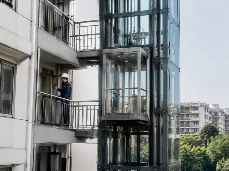 遵义旧楼加建观光电梯